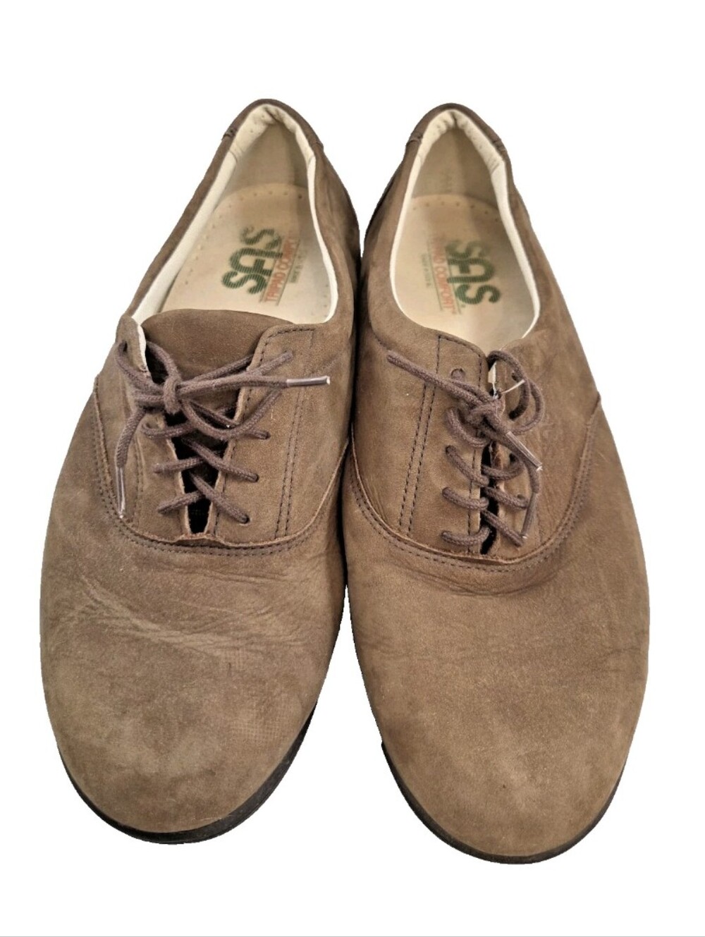 SAS Women's Tripad Comfort Brown Nubuck Oxford Lace Up Shoes Size 9.5 Wide USA